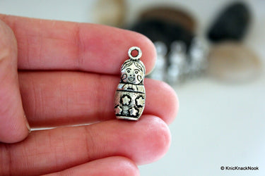 5 x Tibet Silver Russian Doll with Star design Charms / Pendants 22mmx9mm